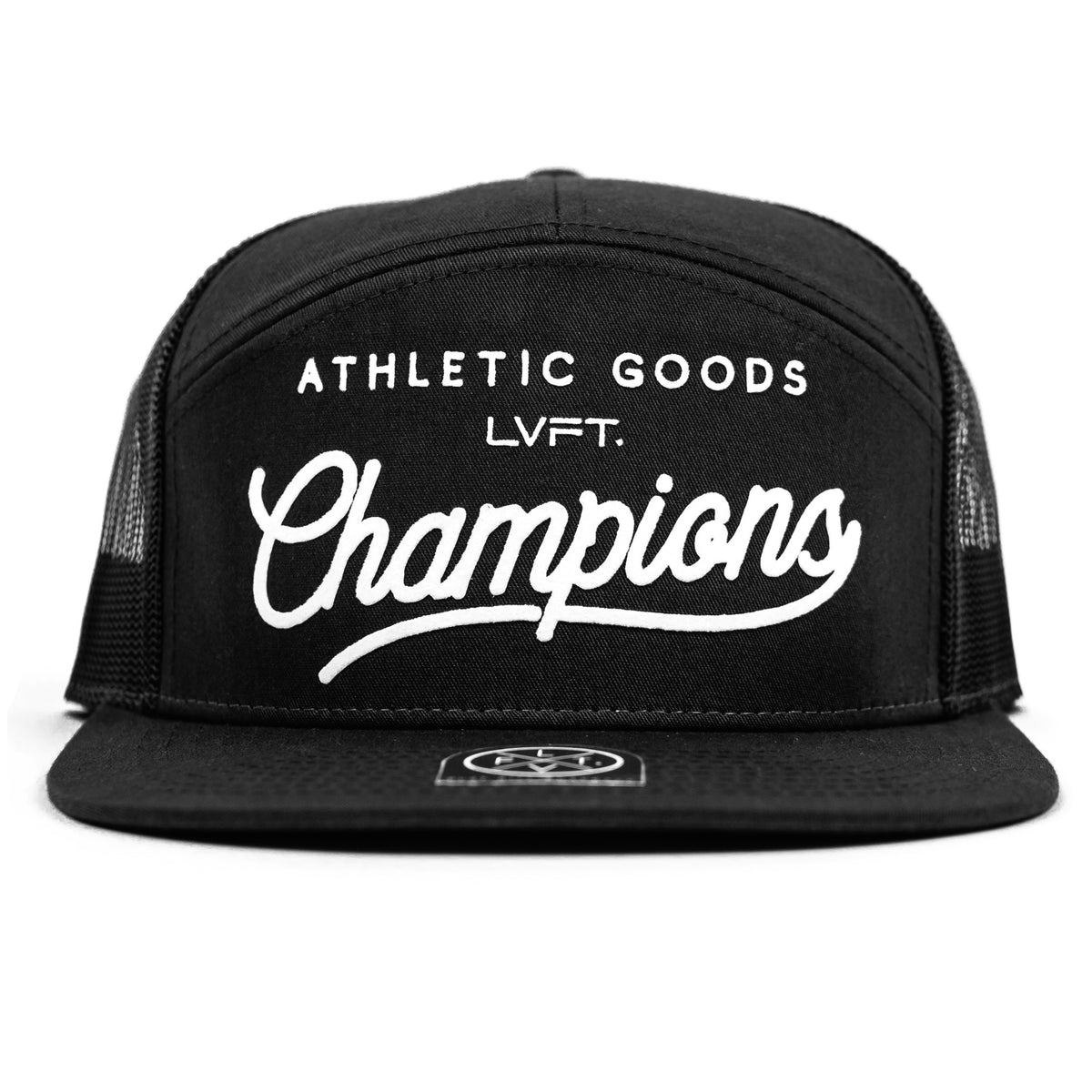 Champions 7 Panel Trucker Snapback - Black