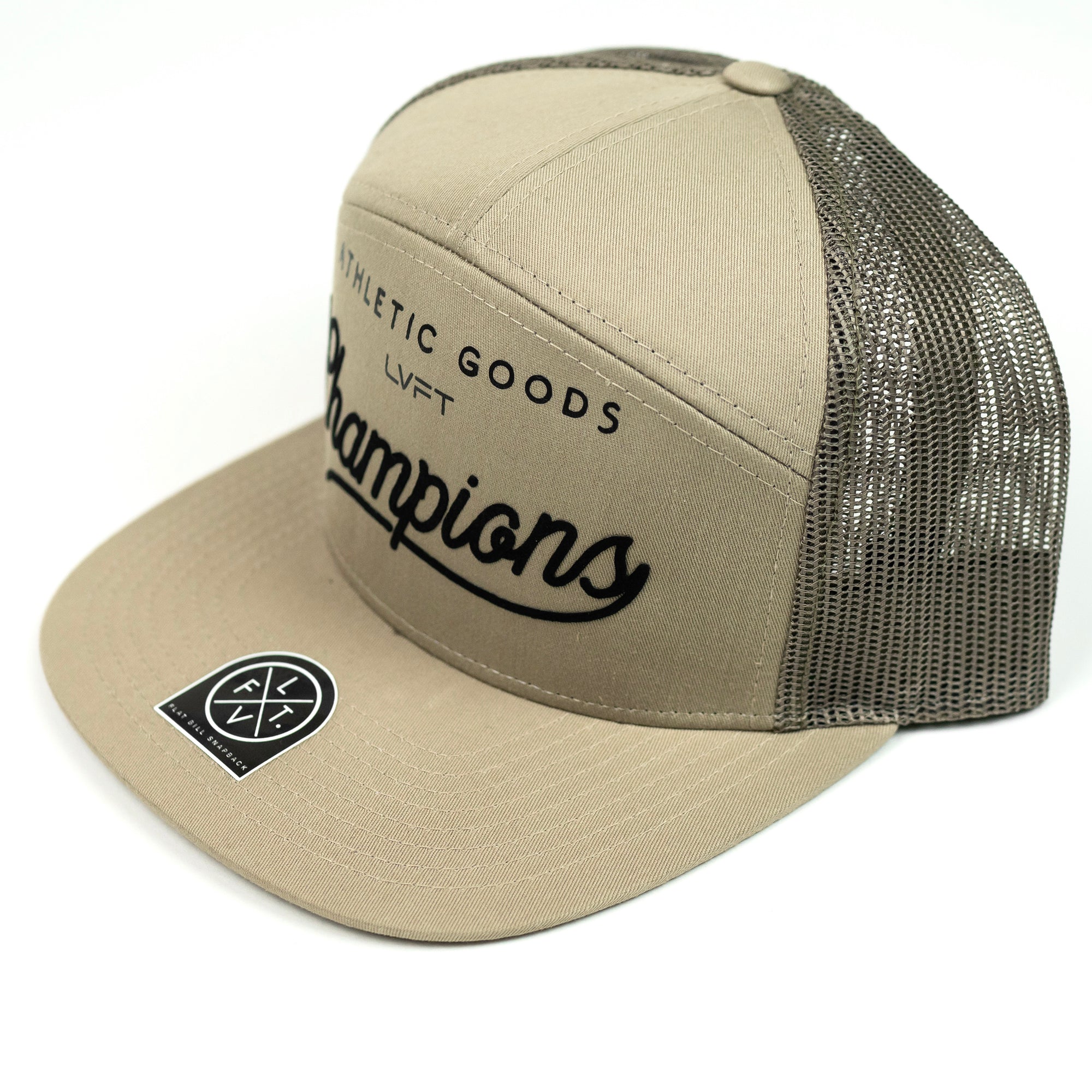 Champions 7 Panel Snapback - Khaki / Black