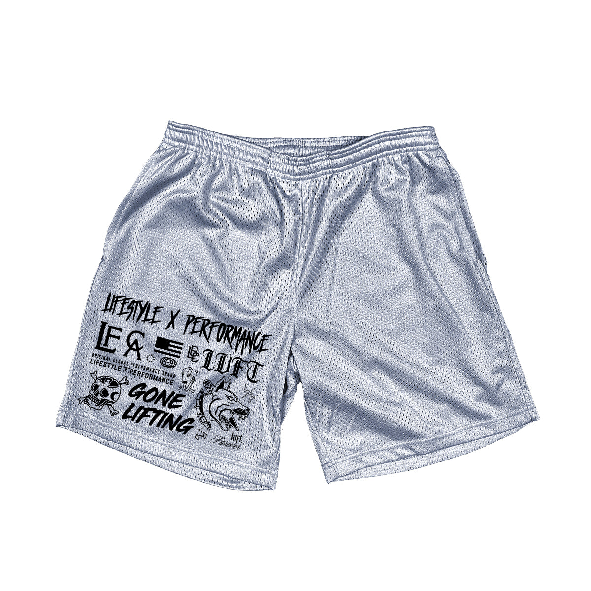 Doodles Mesh Shorts - Arctic Silver