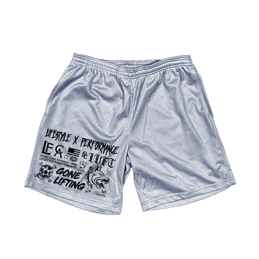 Doodles Mesh Shorts - Arctic Silver - Live Fit. Apparel