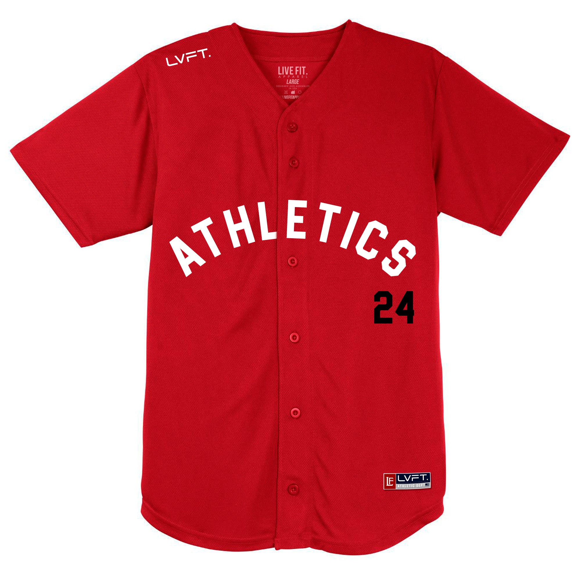 Athletics Baseball Jersey - Red - Live Fit. Apparel