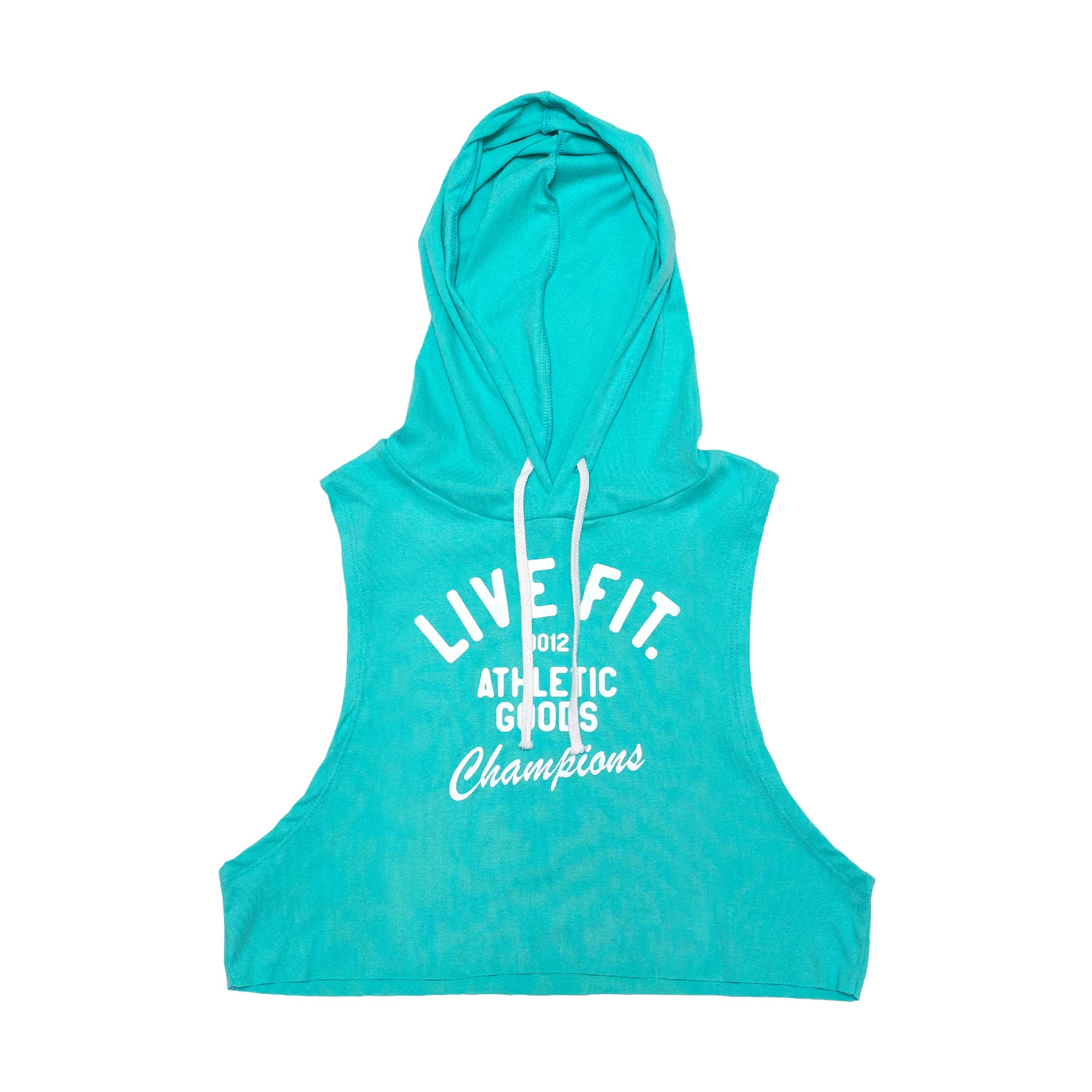 Live Fit Apparel Champions Crop Hoodie - Teal - LVFT 