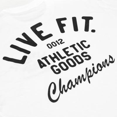 Live Fit Apparel Athletic Goods Tee - White - LVFT