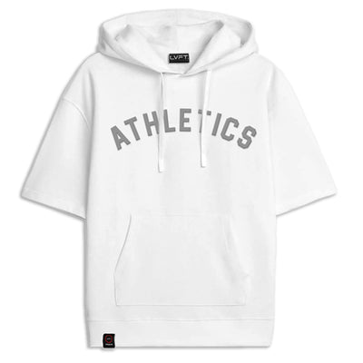 Athletics Short Sleeve Hoodie- White