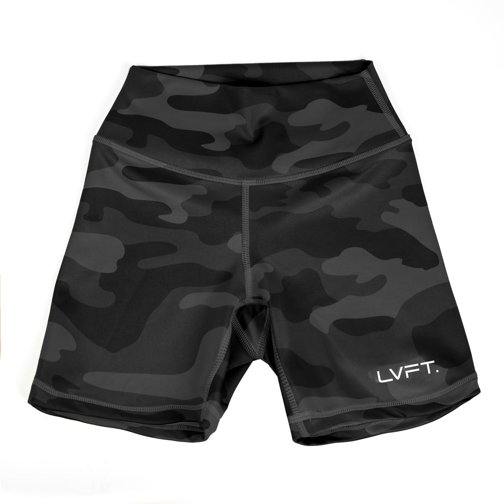 EXO Black Camo Shorts - Biker Length (long) - Live Fit. Apparel