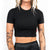 Athleisure Crop Tee- Black