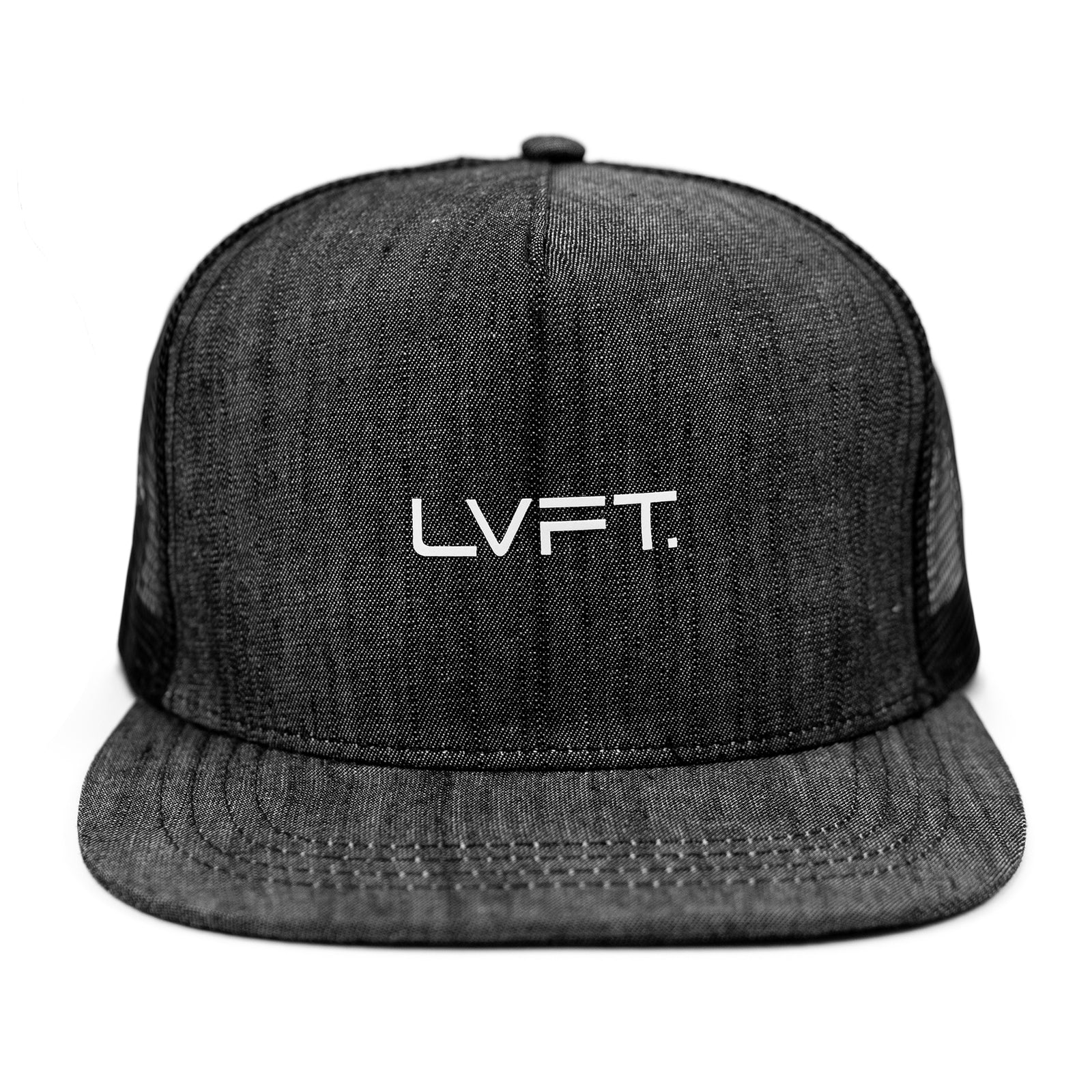 Denim Trucker Snapback - Black