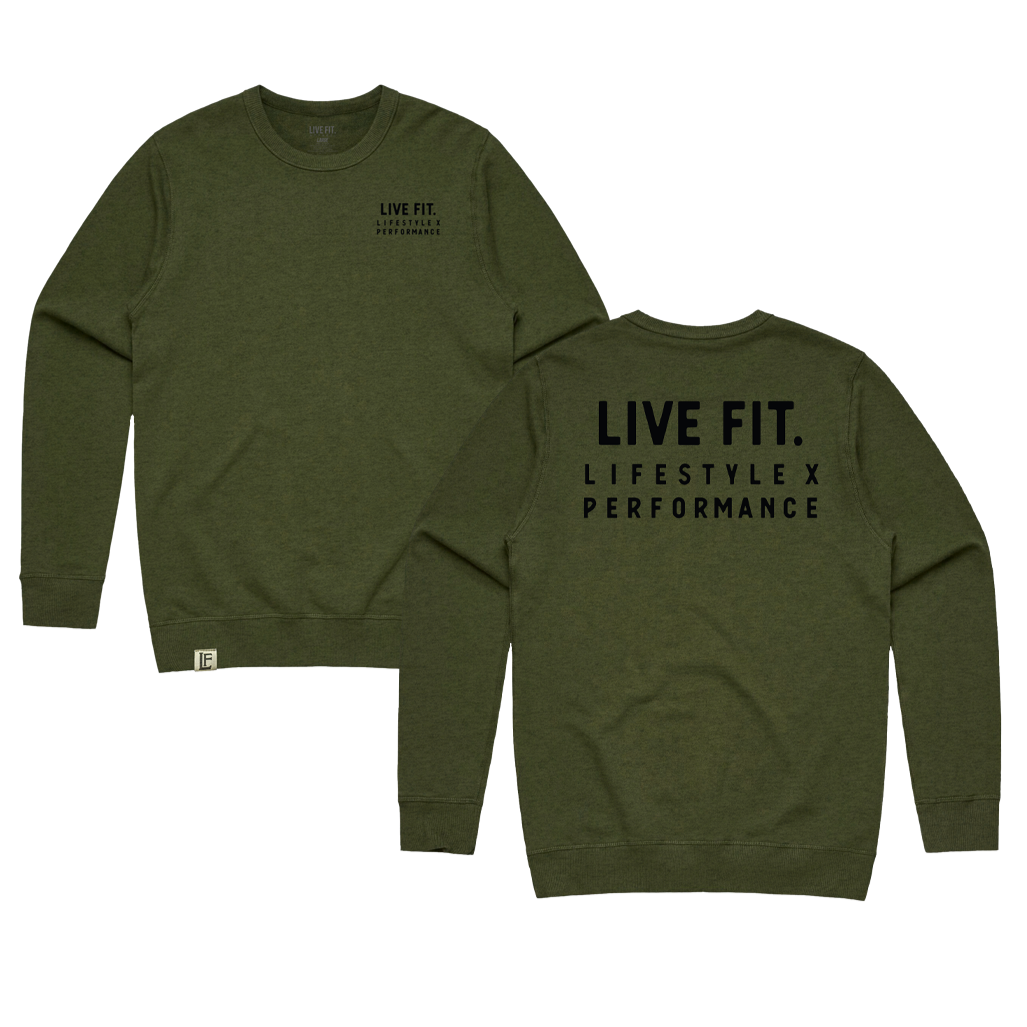 Block Crewneck - Military Green