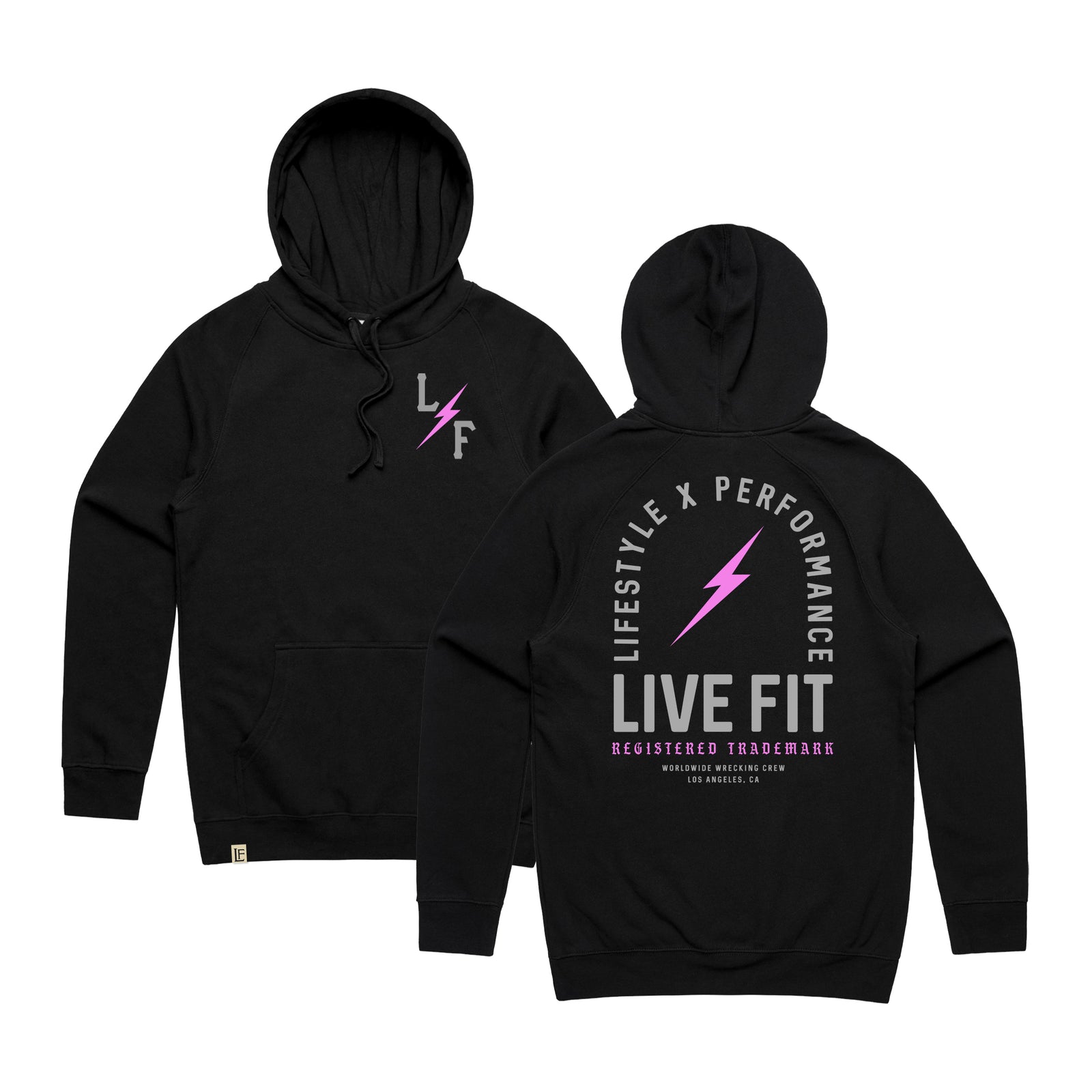 RT Bolt Hoodie - Black / Pink