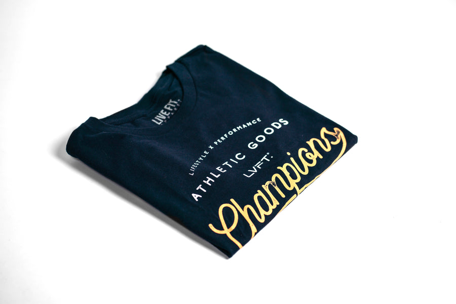 Live Fit Apparel Champion Tee - Navy - LVFT 