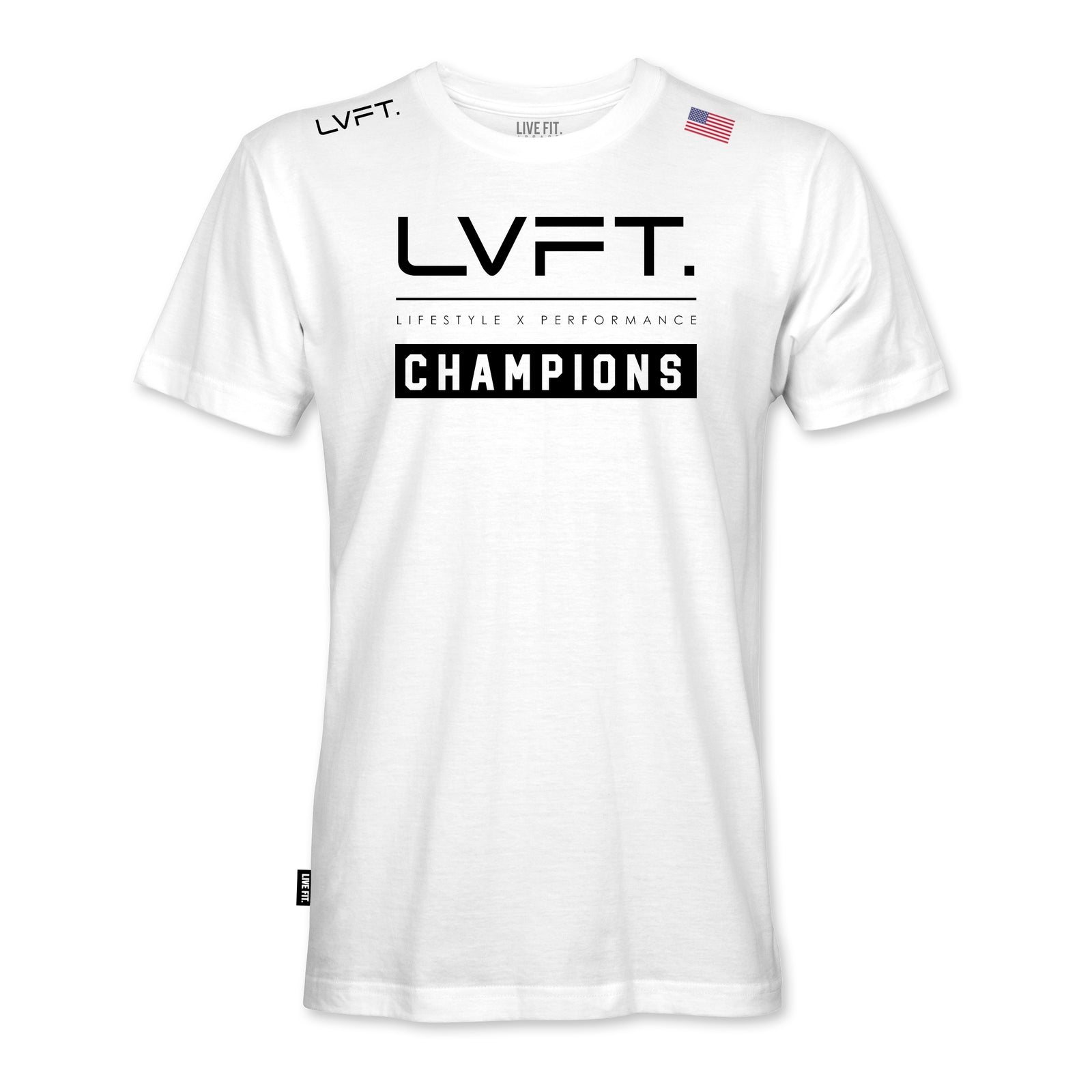 Live Fit Apparel Champions Tee - White - LVFT 