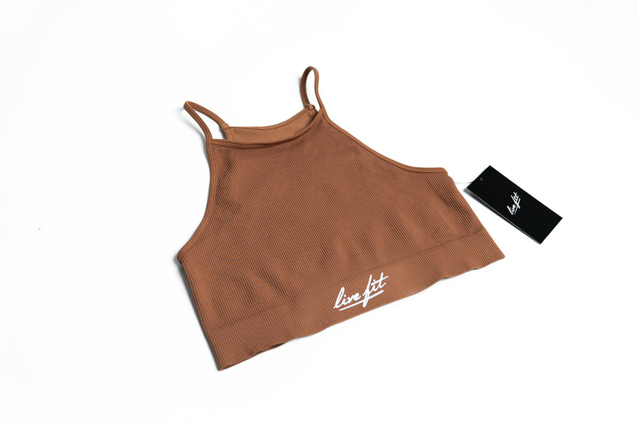 Ribbed Bralette - Chestnut