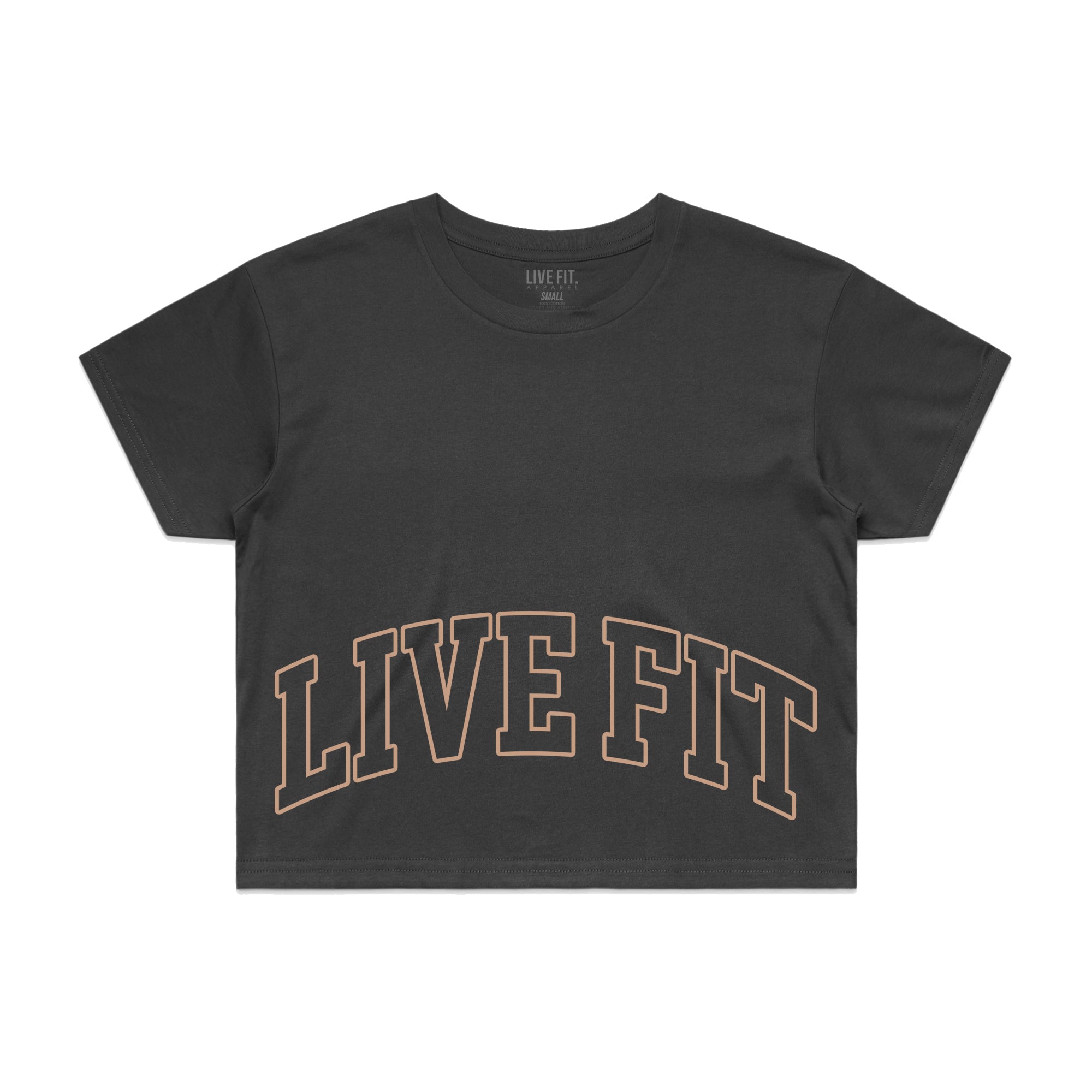 Letterman Crop Tee - Granite