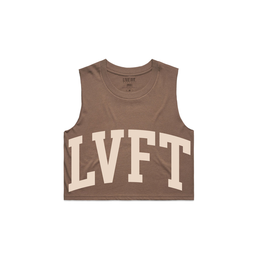 Contender Crop Muscle Tank - Mocha