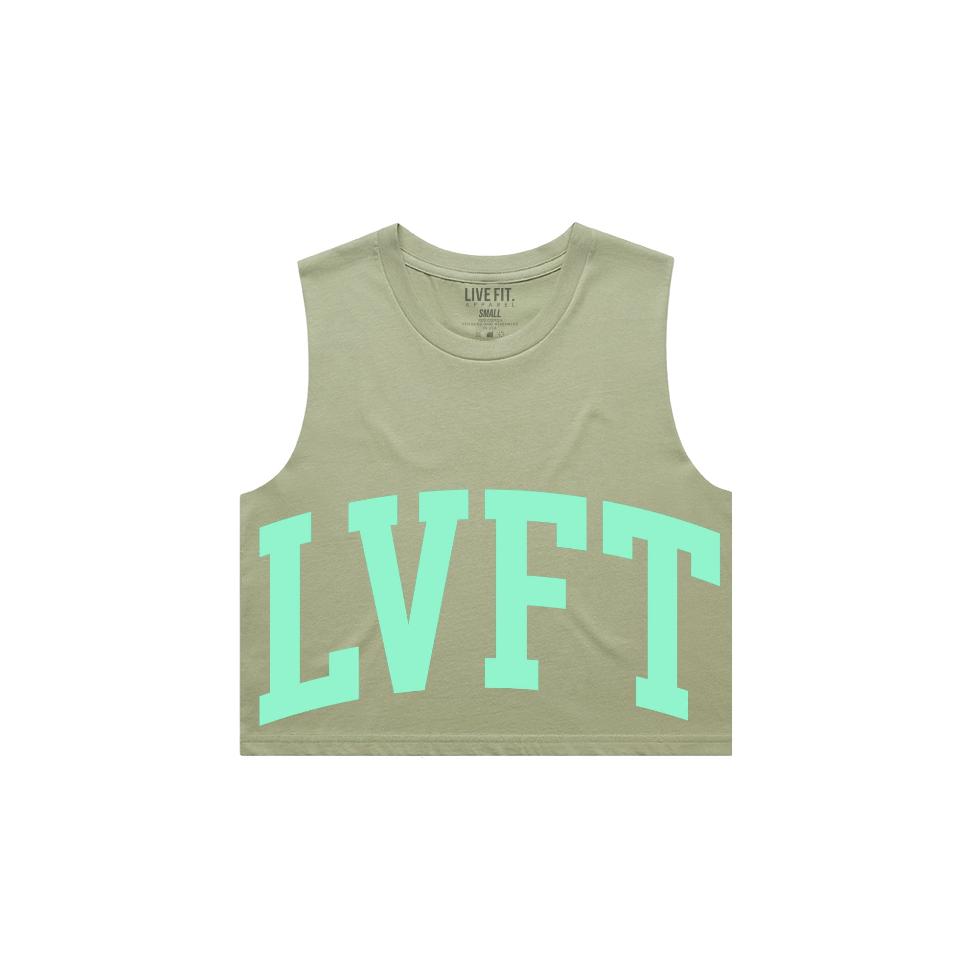 Contender Crop Muscle Tank - Sage