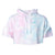 Cotton Candy Raw Crop Hoodie - Teal