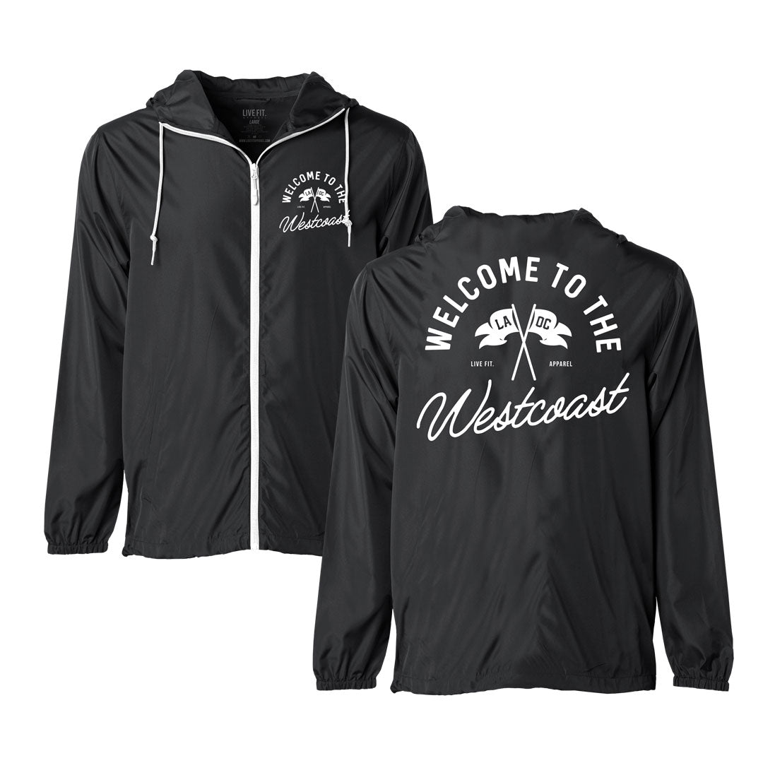 Live Fit Apparel County Windbreaker - Black / White - LVFT 