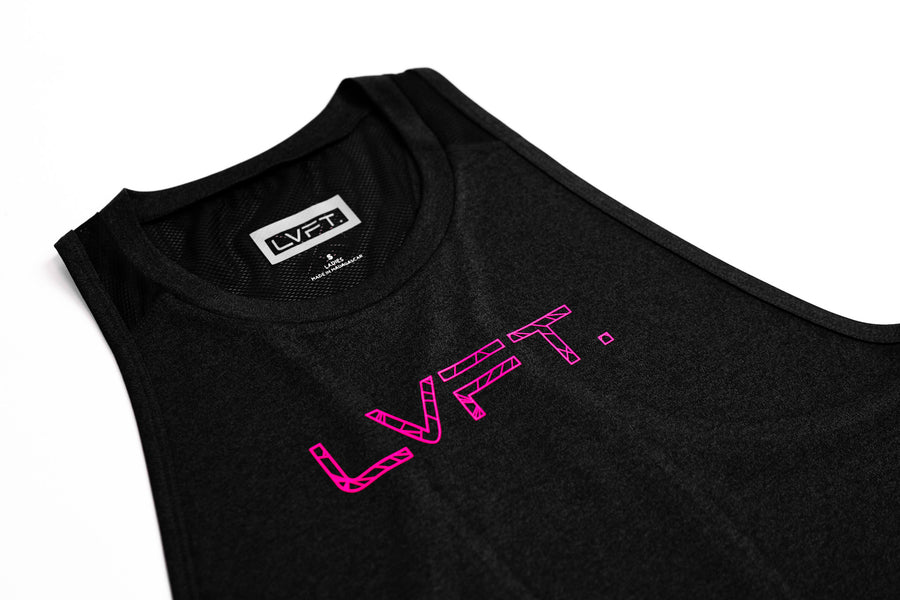 Ladies Vector Tank - Black / Pink