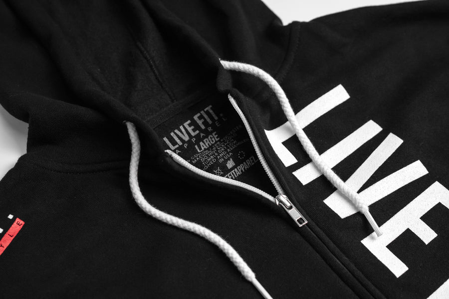 Live Fit Apparel Live Fit Zip Up - Black - LVFT 