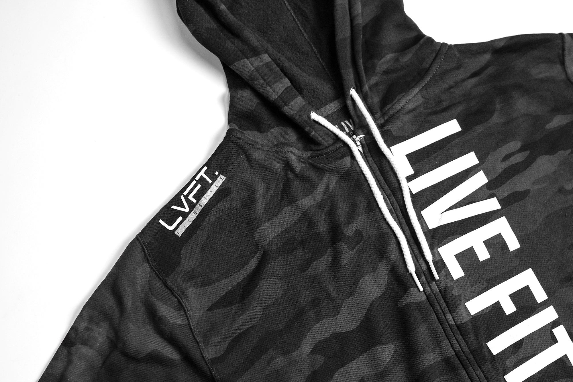 Live Fit Zip Up - Black Camo