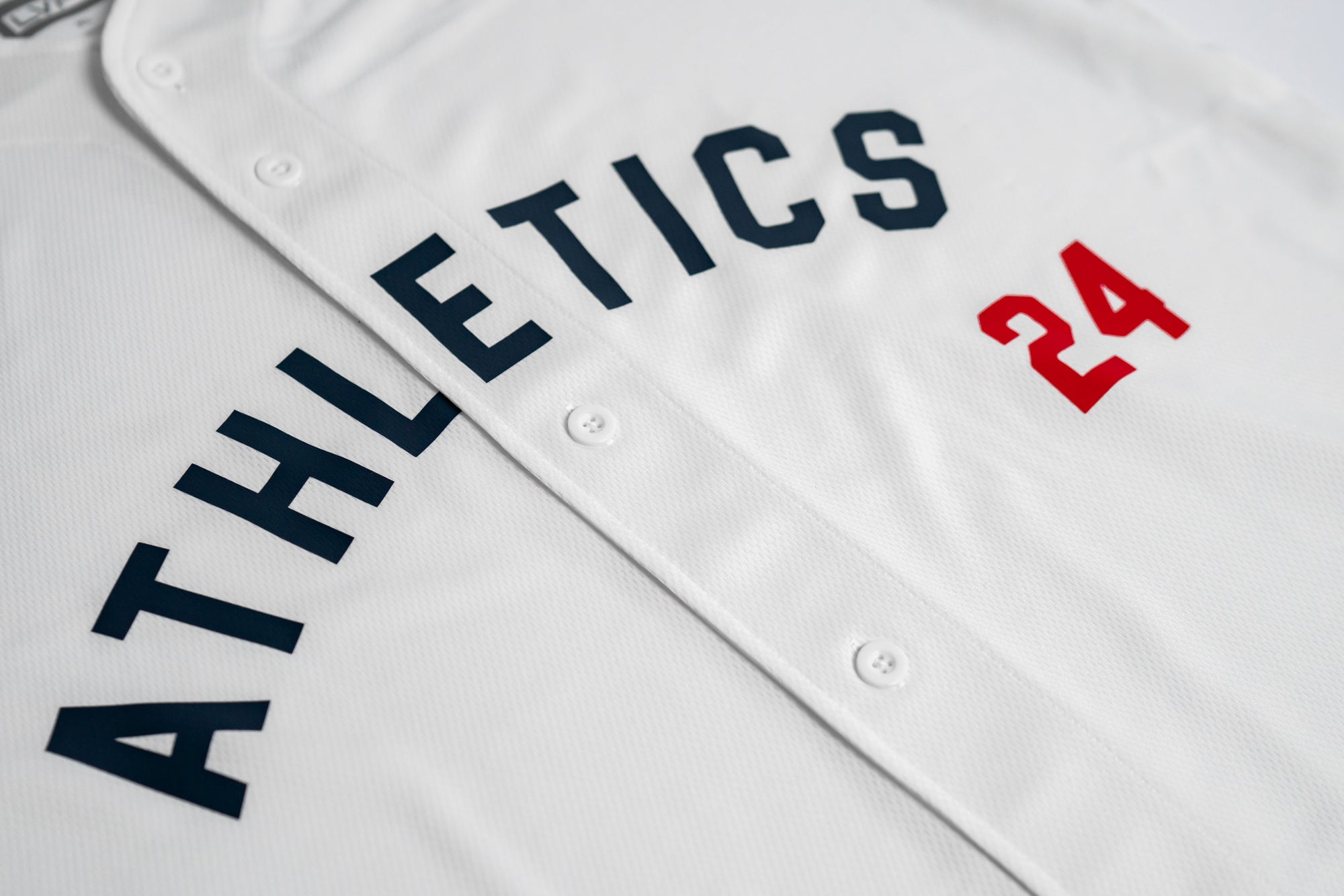 Athletics Baseball Jersey - White - Live Fit. Apparel