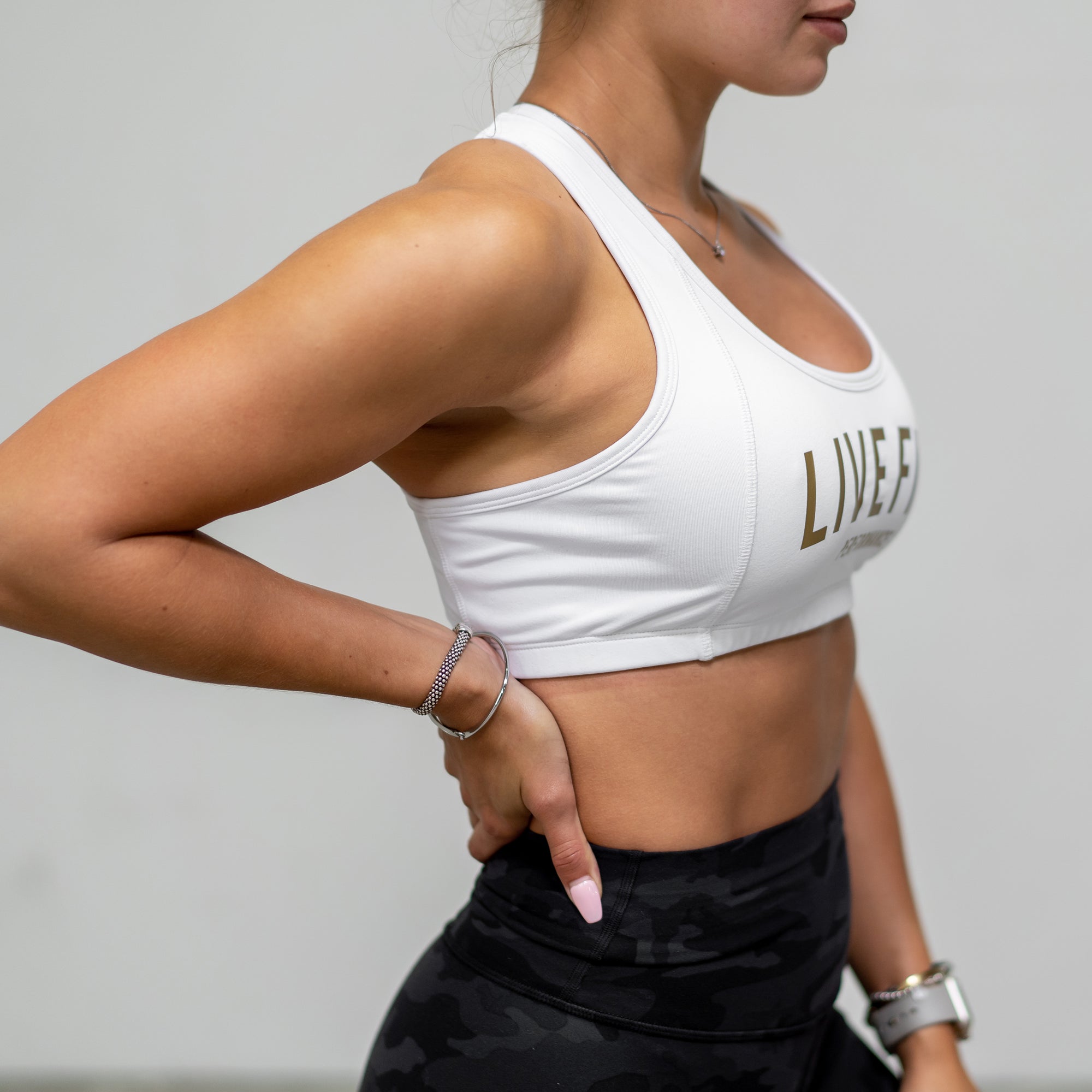 Gold Edition Sports Bra - White