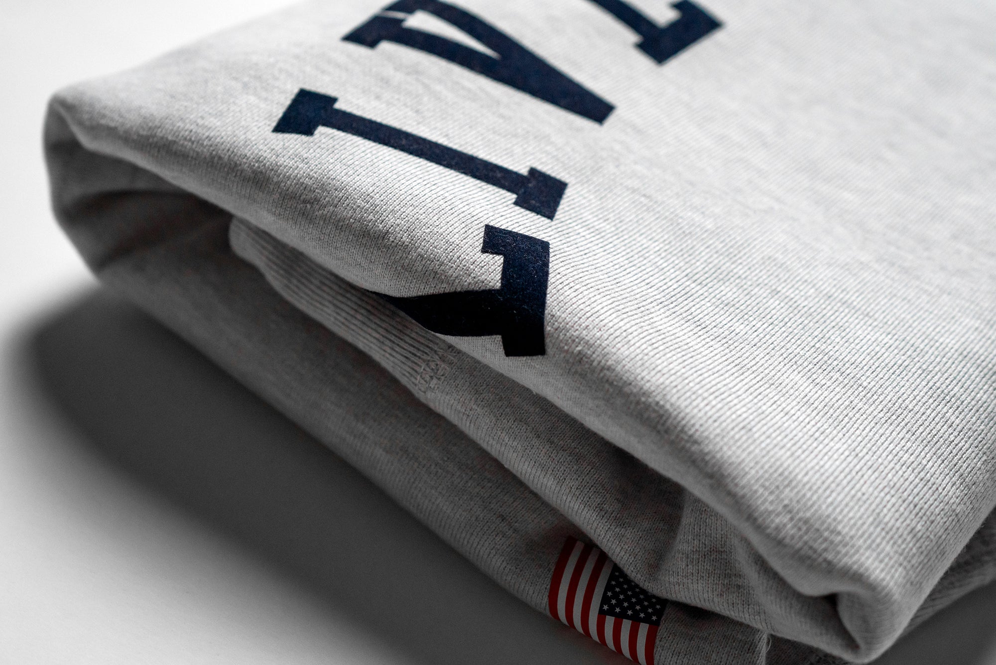 Heavyweight Short Sleeve Crewneck - Heather Grey / Navy