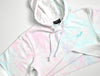 Cotton Candy Raw Crop Hoodie - Teal