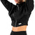 Stealth Crop Zip-up  - Black