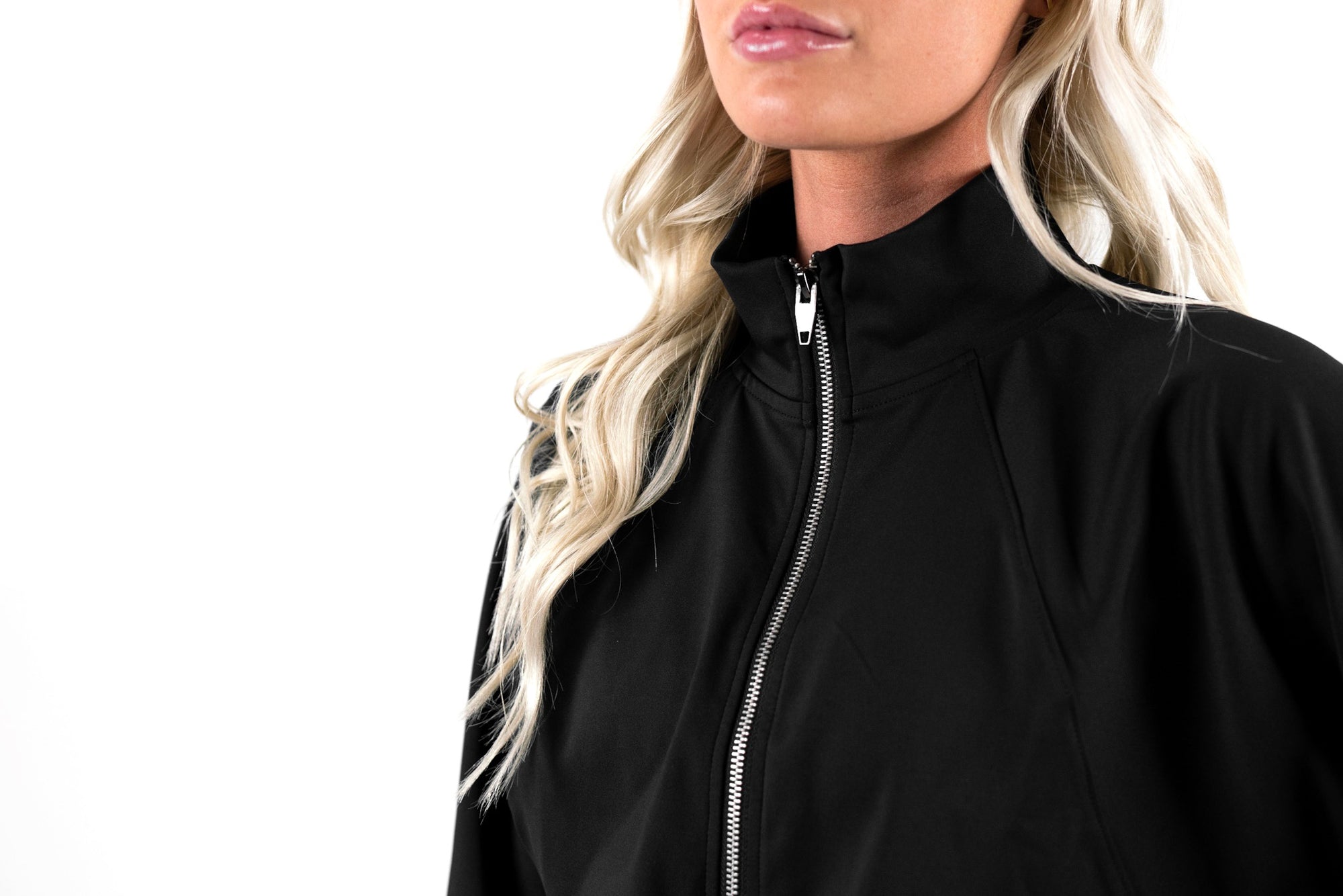 Stealth Crop Zip-up  - Black