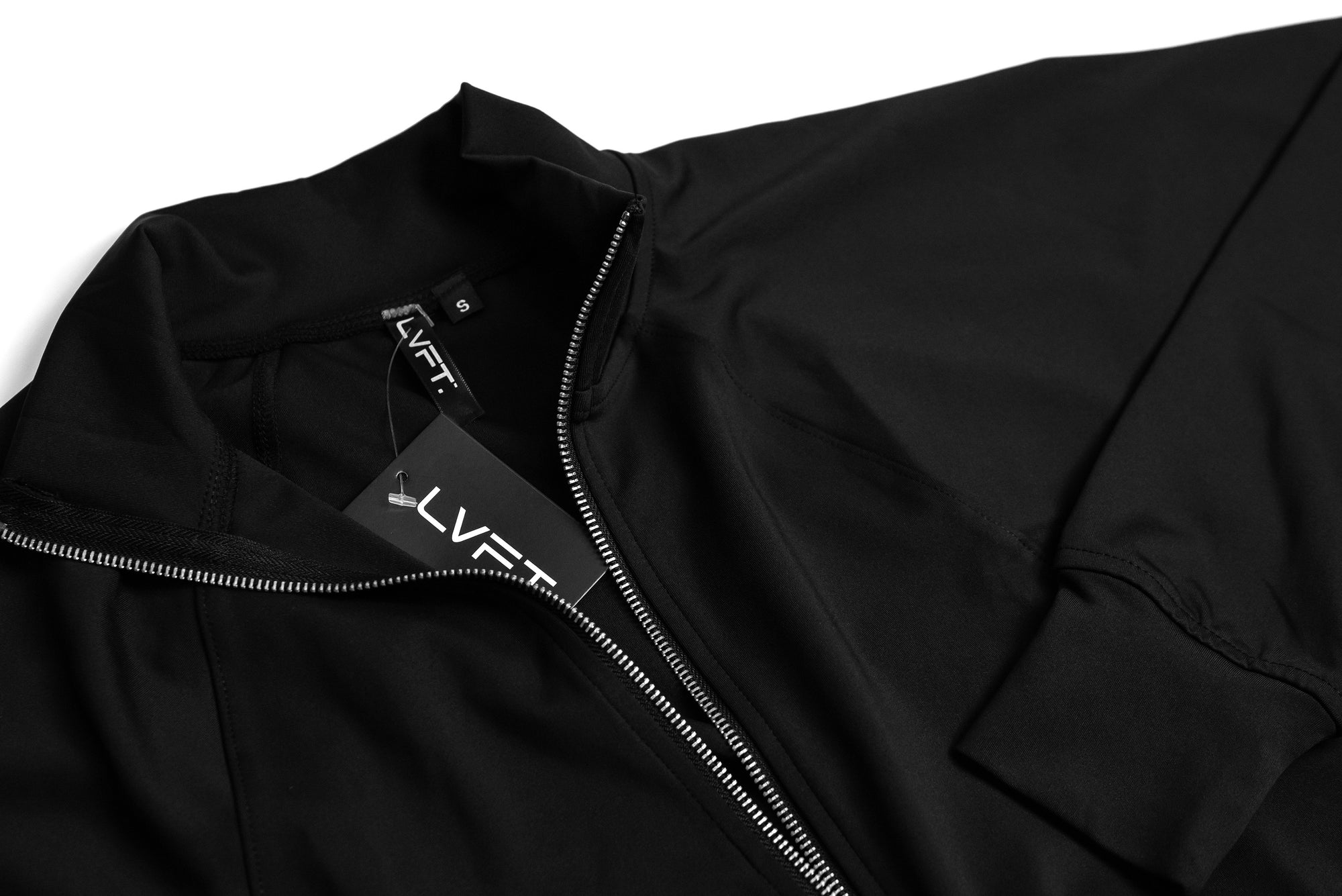 Stealth Crop Zip-up  - Black