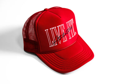 Classic Leather Baseball Cap Red