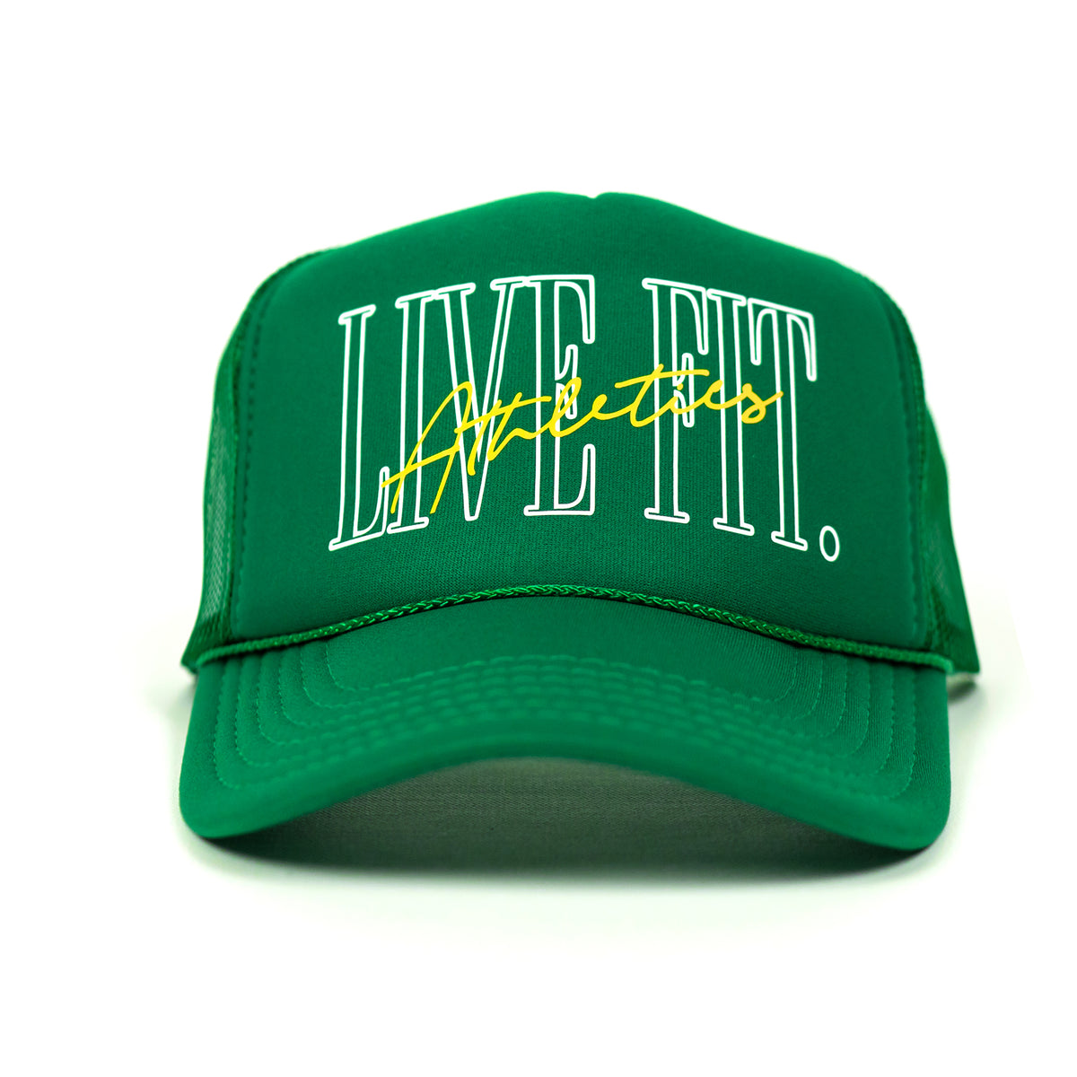 5 Panel Foam Trucker Hat  - Green/Yellow