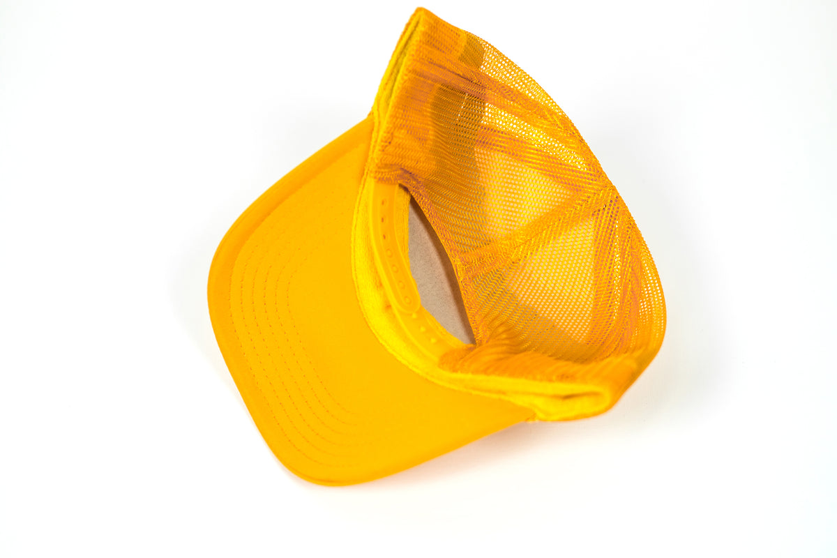 5 Panel Foam Trucker Hat  - Yellow/White