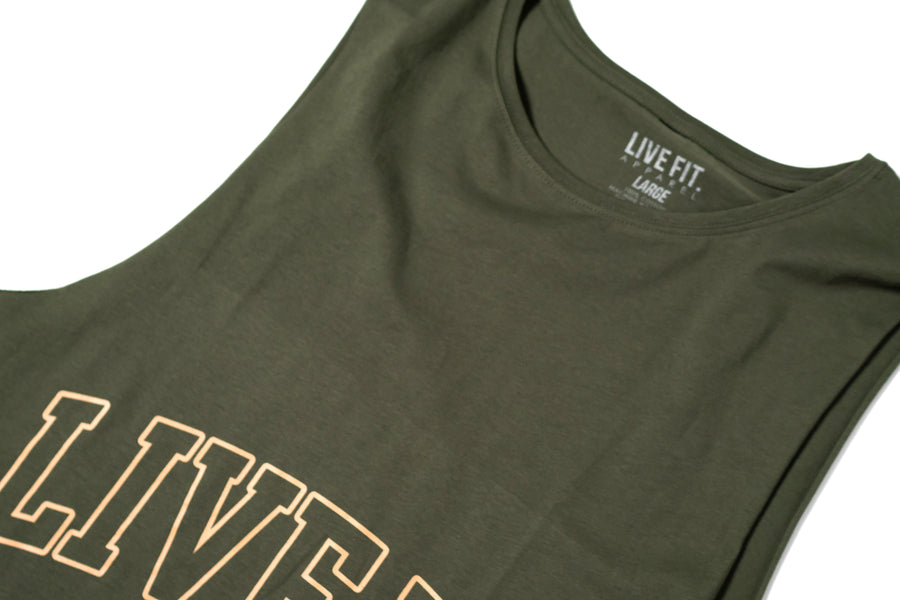 Letterman Muscle Tank - OD Green