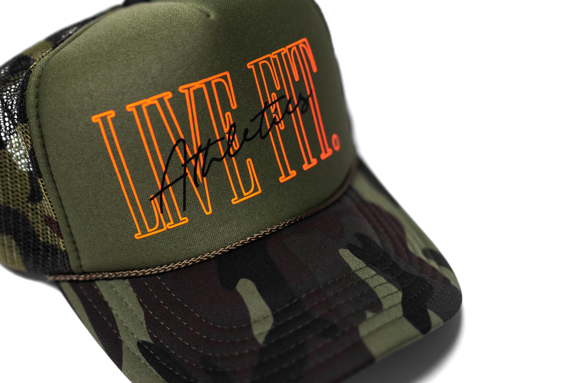 To live and Die in LA 5 Panel Snap Back Cap in Green/Beige