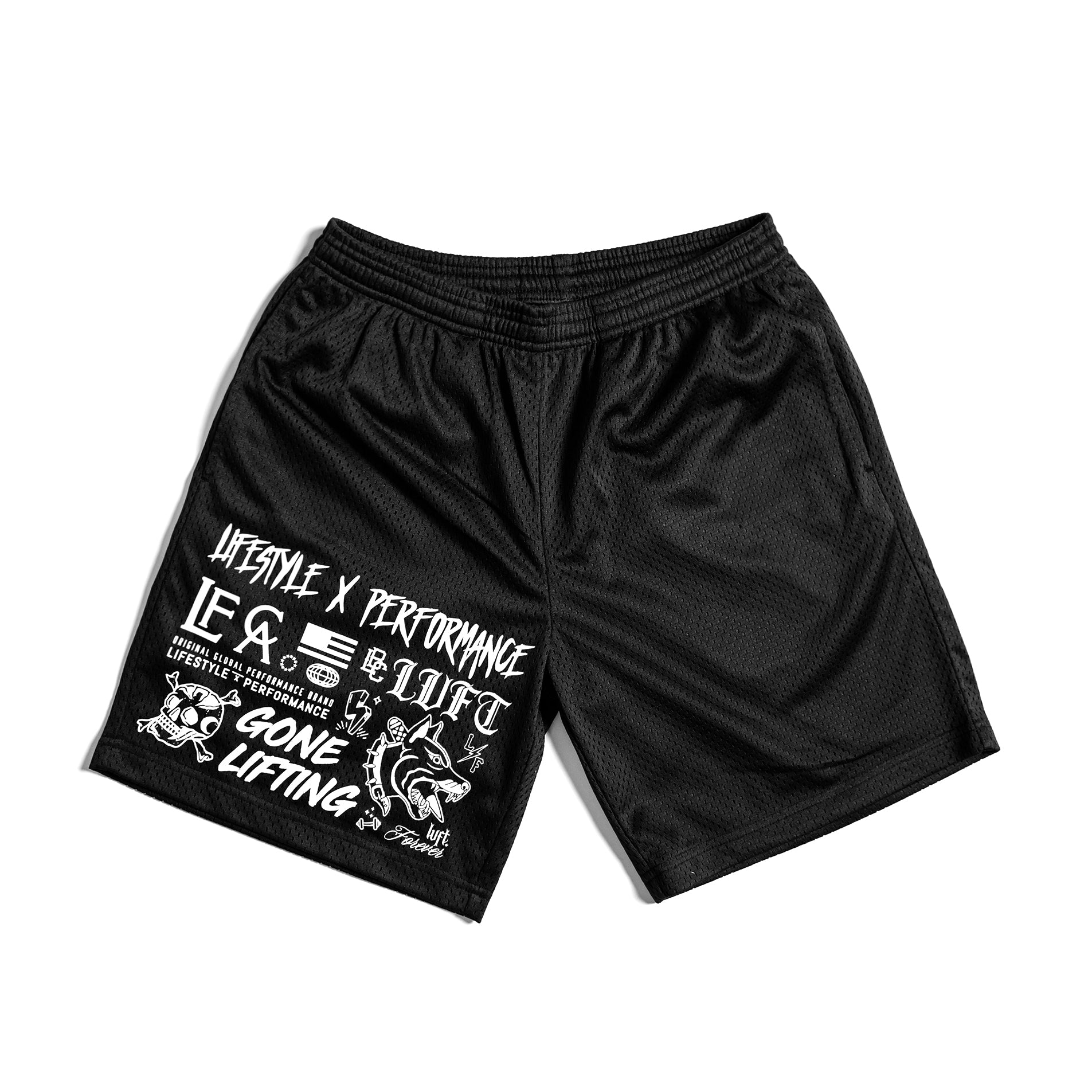 Doodles Mesh Shorts - Black - Live Fit. Apparel