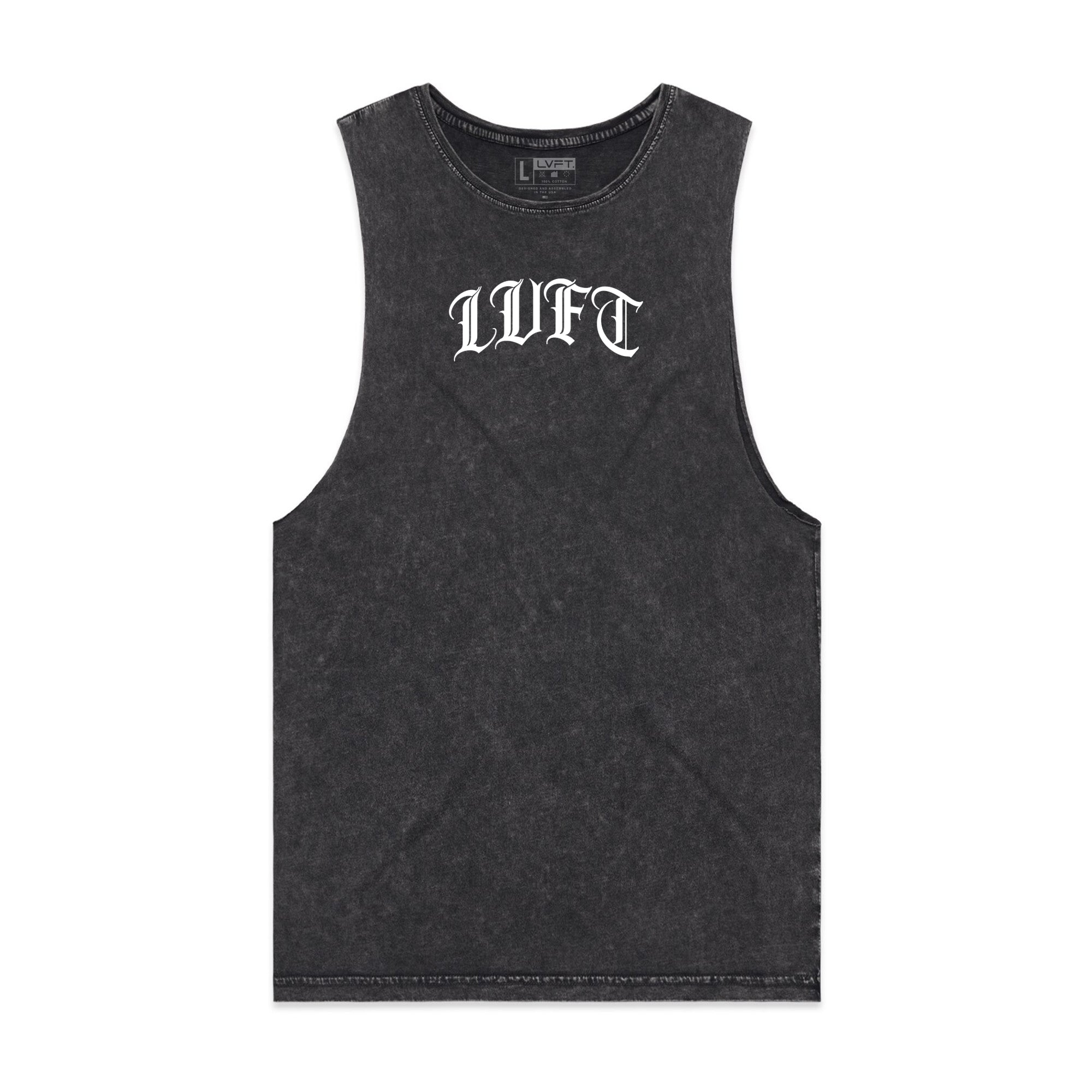 Gotham Scoop Neck Vintage Tank - Black Stone