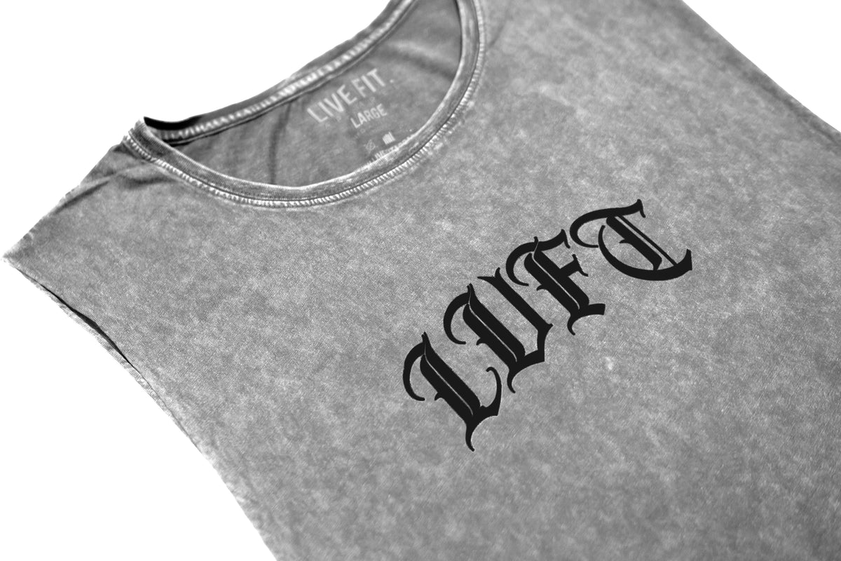 Gotham Scoop Neck Vintage Tank - Cement