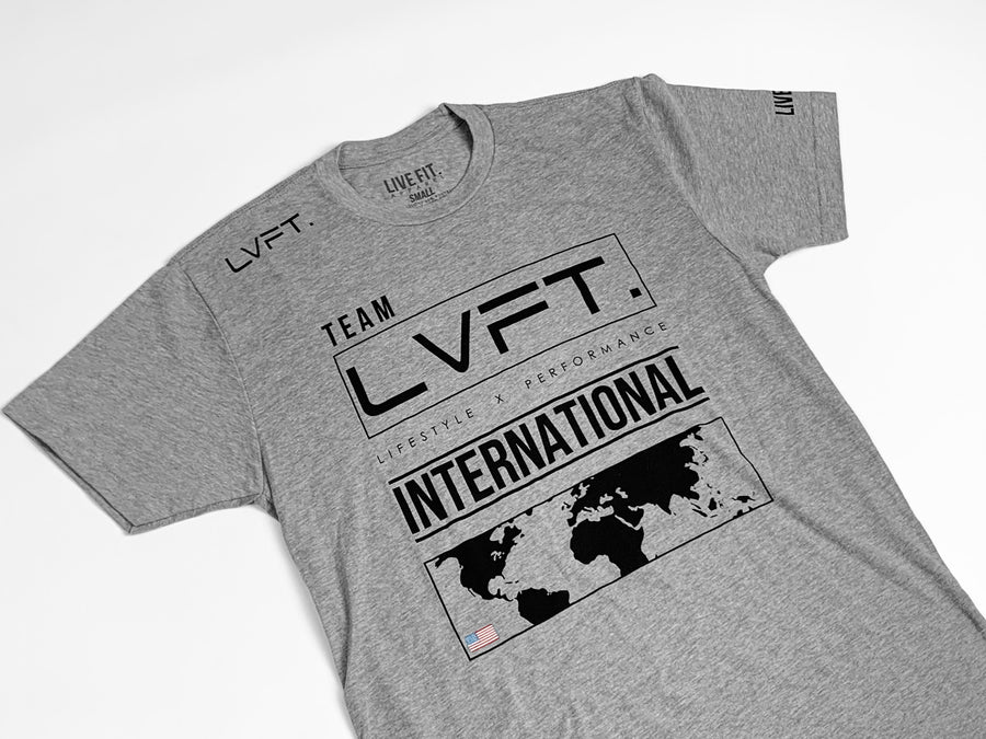 International Tee- Heather Grey/Black