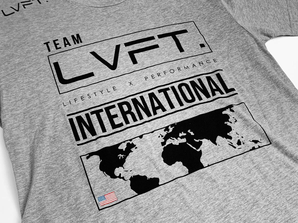 International Tee- Heather Grey/Black