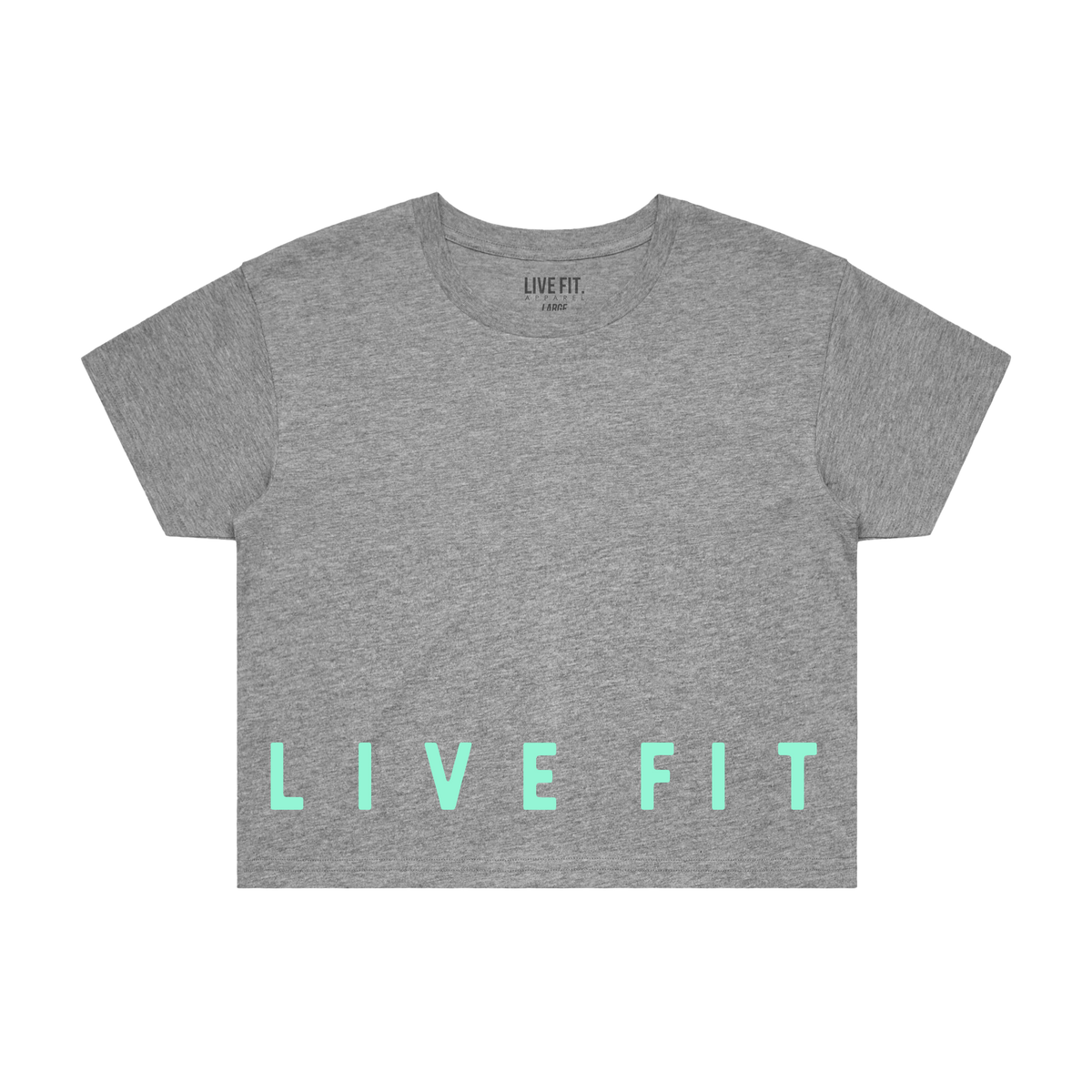 Impact Crop Tee - Heather Grey / Teal