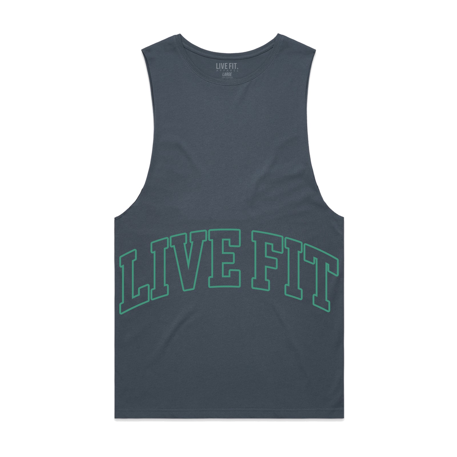 Letterman Muscle Tank - Harbor Blue