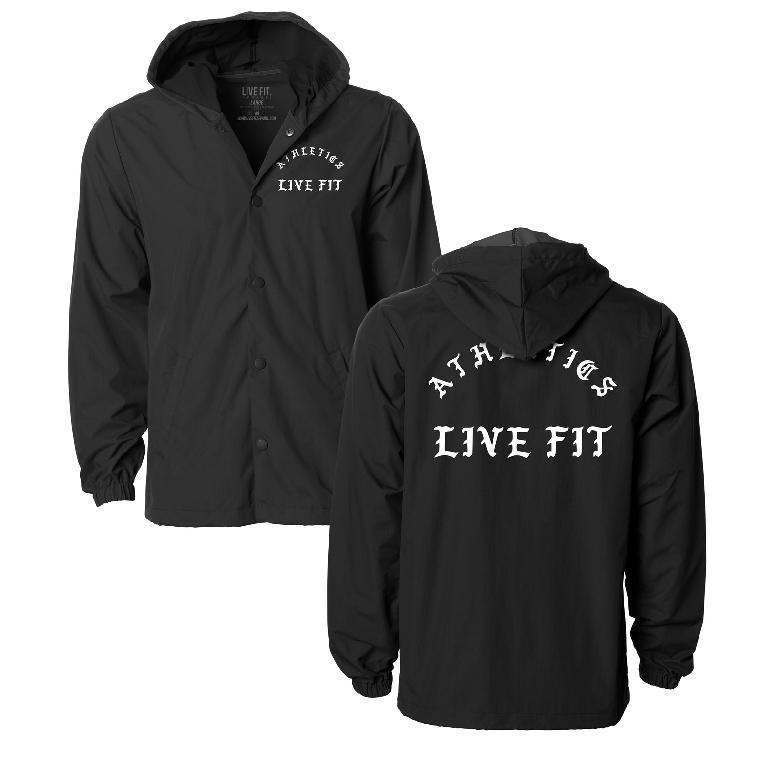 Iron Athletics Hooded Coach Jacket - Black/White