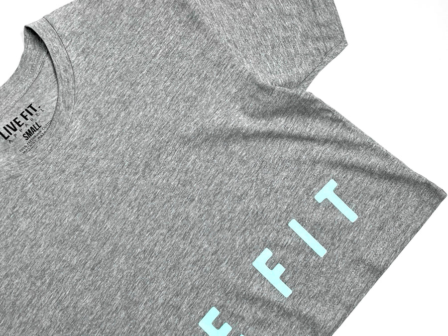 Impact Crop Tee - Heather Grey / Teal