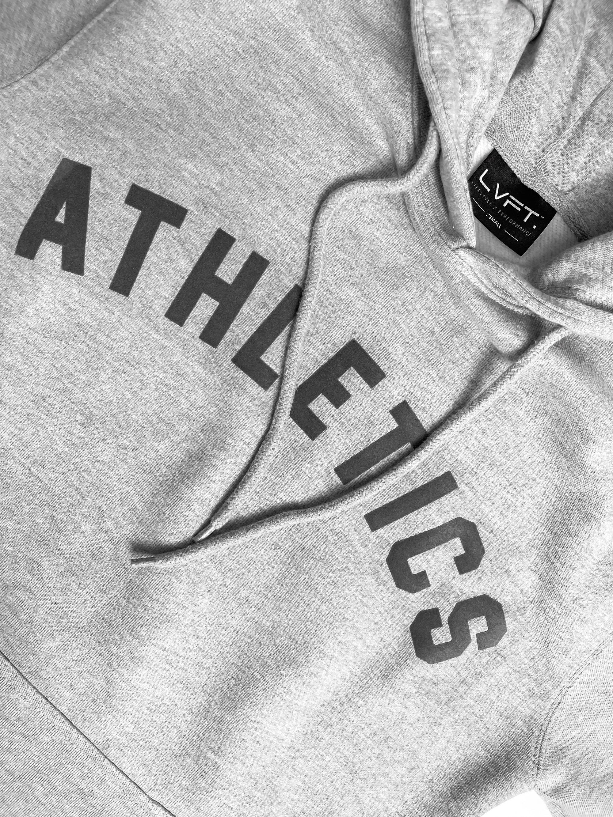 Athletics Short Sleeve Hoodie- White - Live Fit. Apparel