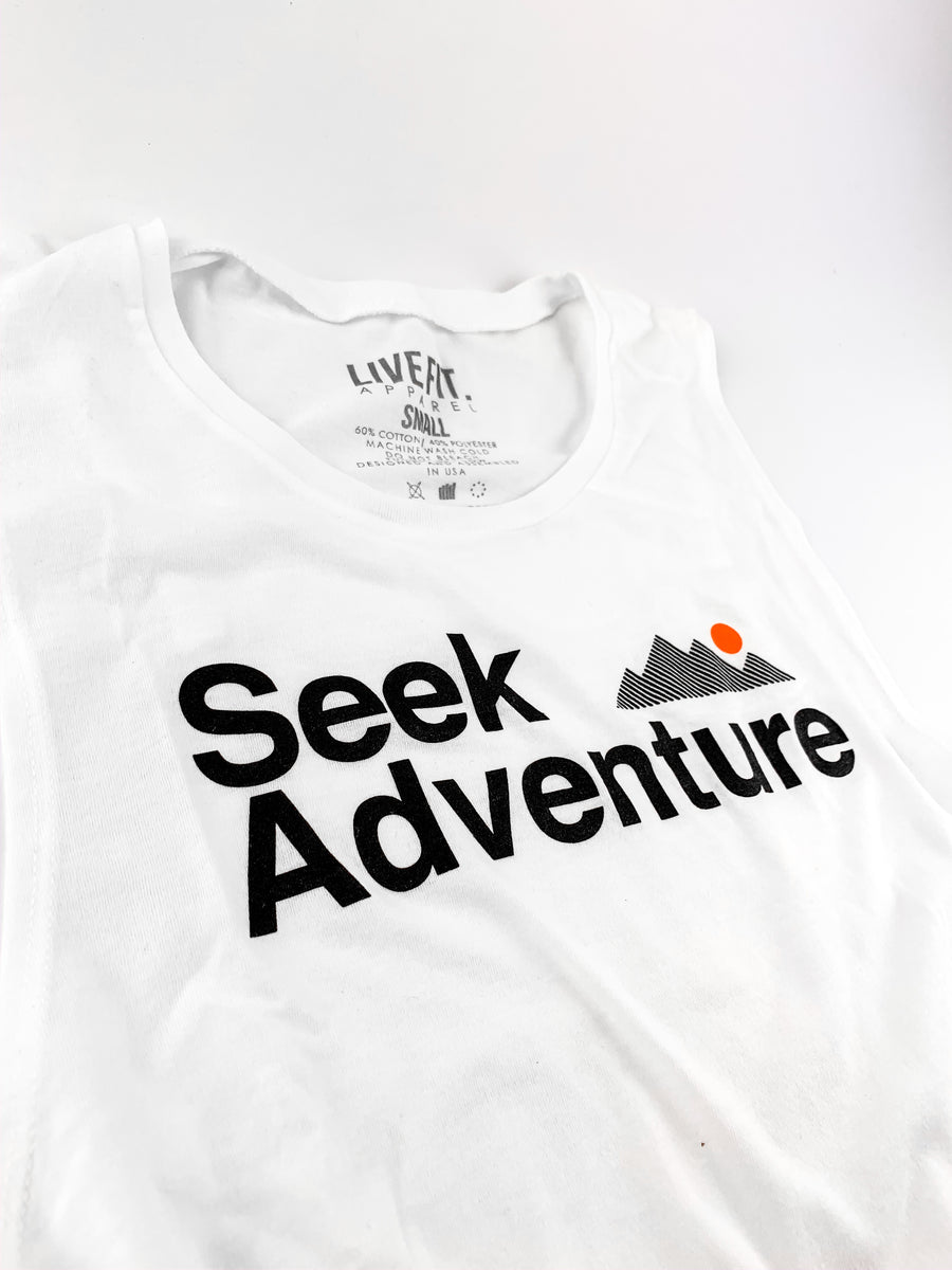 Seek Adventure Muscle Tank - White