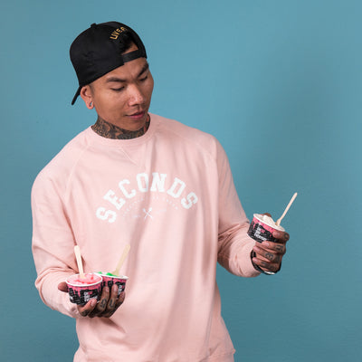 Live Fit Apparel and Afters Ice Creams BFS SECONDS CREWNECK - CORAL - LVFT