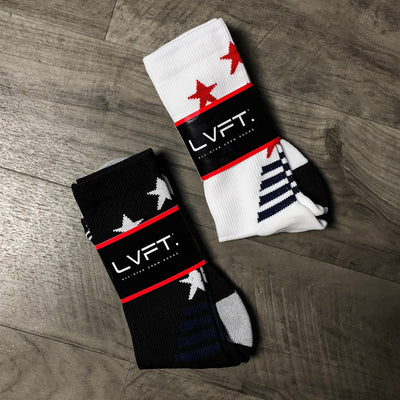 Live Fit Apparel All-Star Crew Socks - White - LVFT