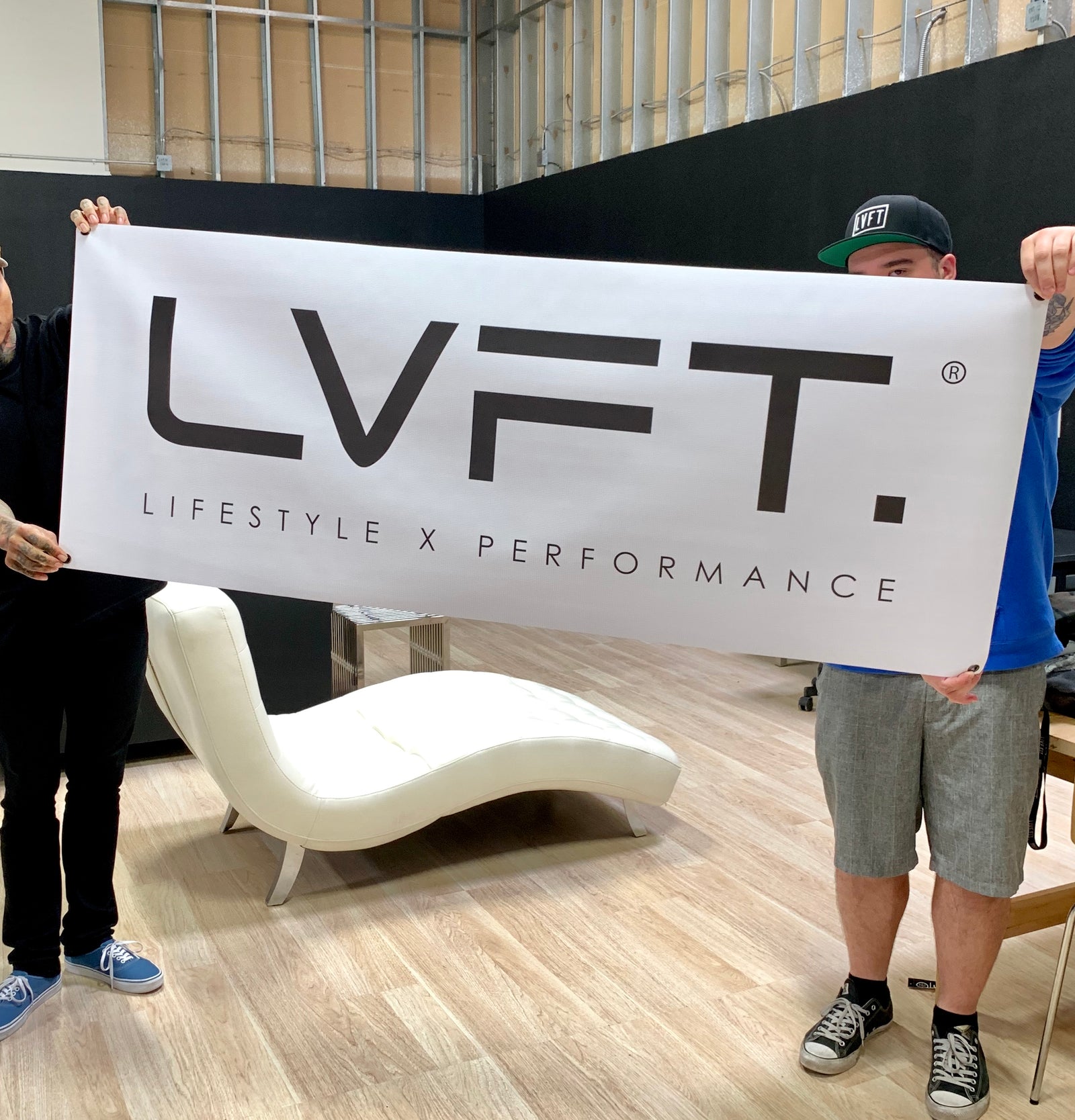 Live Fit Apparel LVFT Vinyl Banner - White - LVFT 